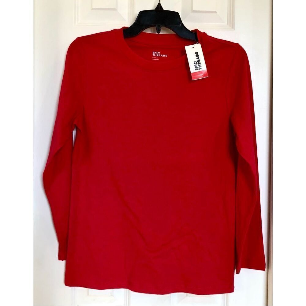 EPIC THREADS - NWT - Little Boys Sz Large Long-Sleeve Crew Neck Tee “Ski Patrol”